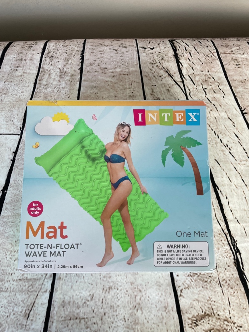 Intex Tote-N-Float Wave Mat For Adults Only Beach Swimming Pool 90in X 34in
